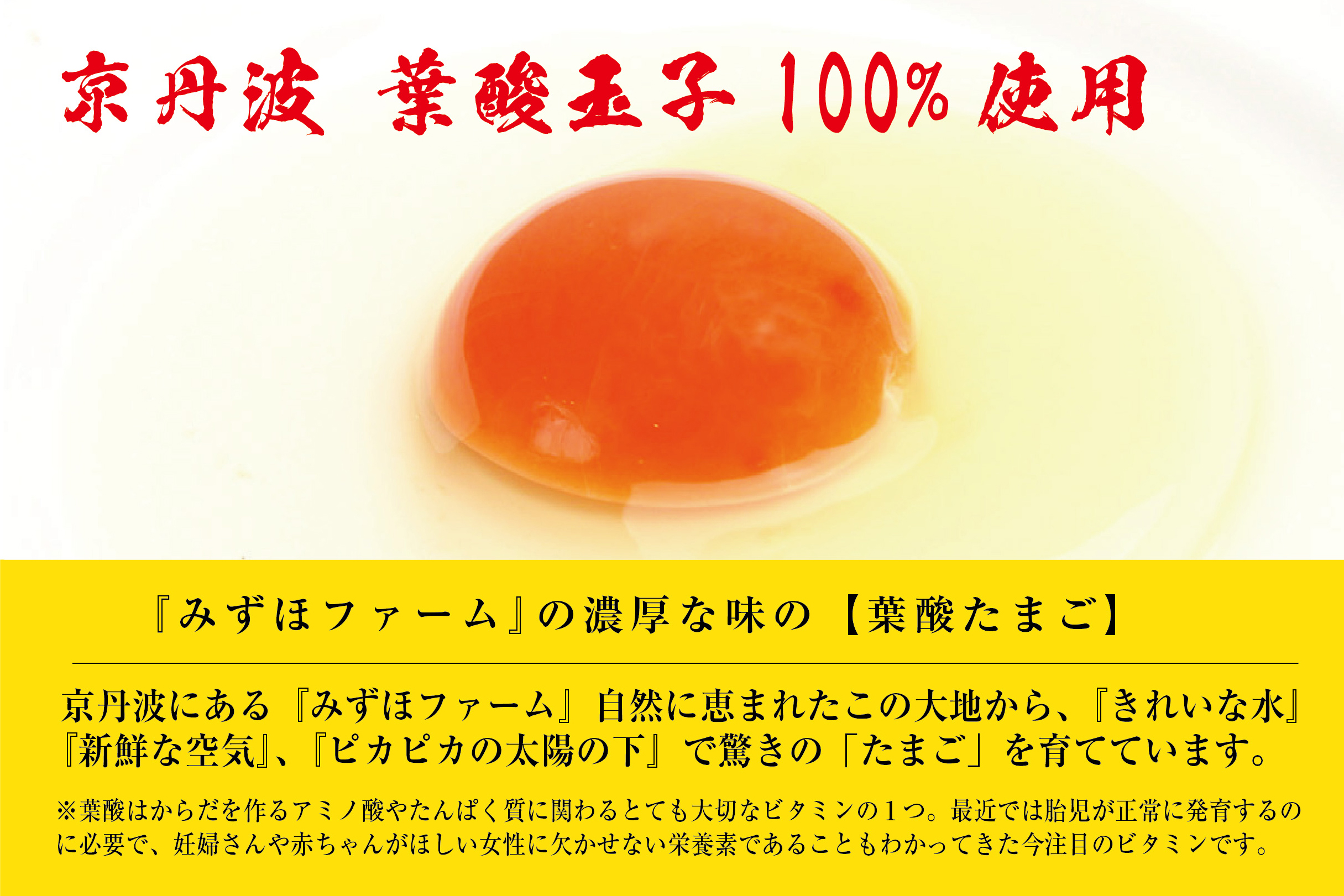 『台湾カステラ 米米（ファンファン）』にて京丹波こだわりのたまごのコクとミルク風味の『台湾たまごスフレカステラ』が新登場！のサブ画像3_京丹波のこだわりたまご 葉酸玉子100%使用