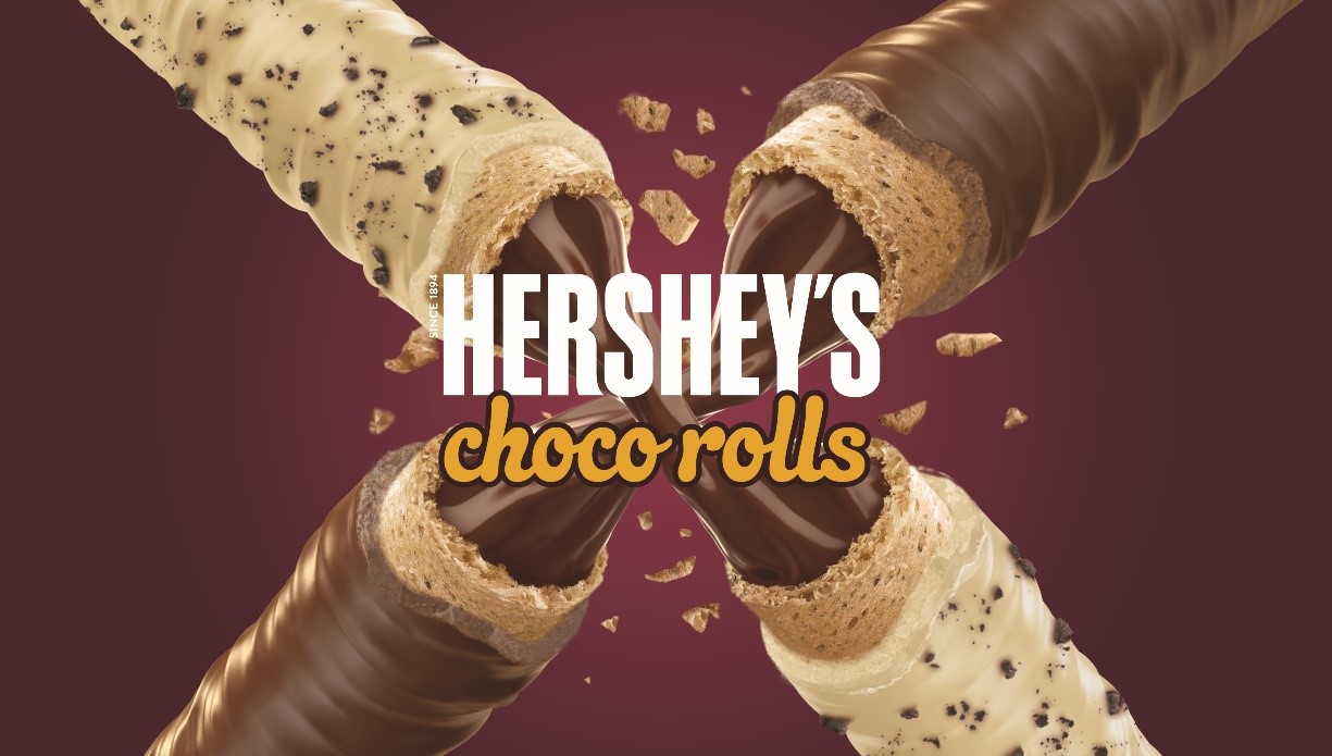 日本初上陸！世界で愛されるハーシーから「チョコロール」シリーズ　ヘーゼルナッツクリームとクッキー＆クリーム2種　10月新発売のサブ画像1