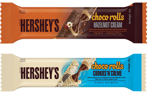 日本初上陸！世界で愛されるハーシーから「チョコロール」シリーズ　ヘーゼルナッツクリームとクッキー＆クリーム2種　10月新発売のサブ画像2