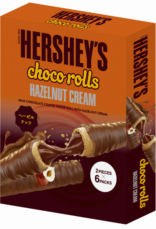 日本初上陸！世界で愛されるハーシーから「チョコロール」シリーズ　ヘーゼルナッツクリームとクッキー＆クリーム2種　10月新発売のサブ画像4
