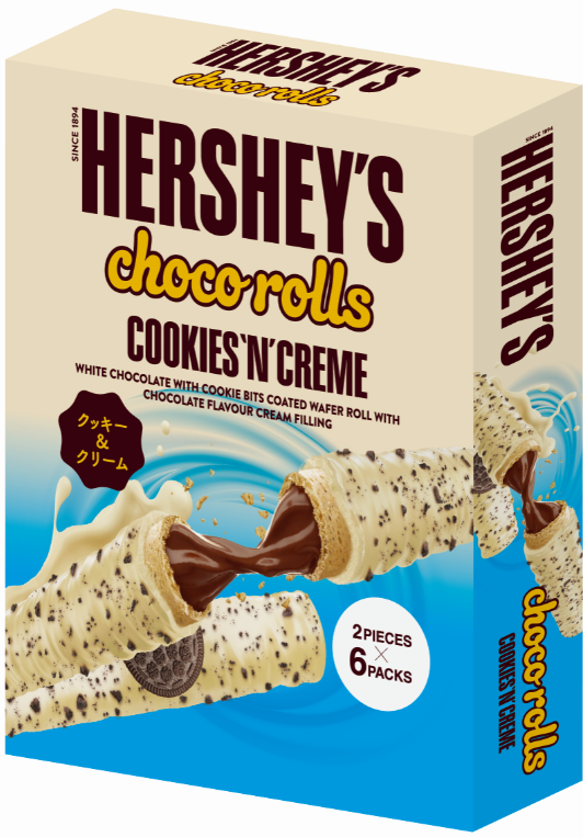 日本初上陸！世界で愛されるハーシーから「チョコロール」シリーズ　ヘーゼルナッツクリームとクッキー＆クリーム2種　10月新発売のサブ画像6