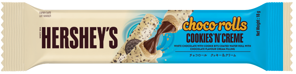 日本初上陸！世界で愛されるハーシーから「チョコロール」シリーズ　ヘーゼルナッツクリームとクッキー＆クリーム2種　10月新発売のサブ画像7