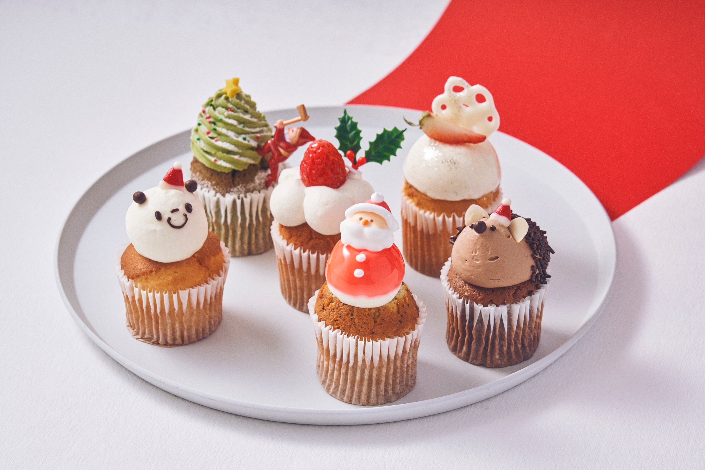 一人一人いろいろ選べるカップケーキアソート「クリスマスBOX」ユニークなクリスマスデコレーションケーキ「苺のショートケーキ」10/30（土）オンライン予約 受付開始のサブ画像3_クリスマスBOX 6個入