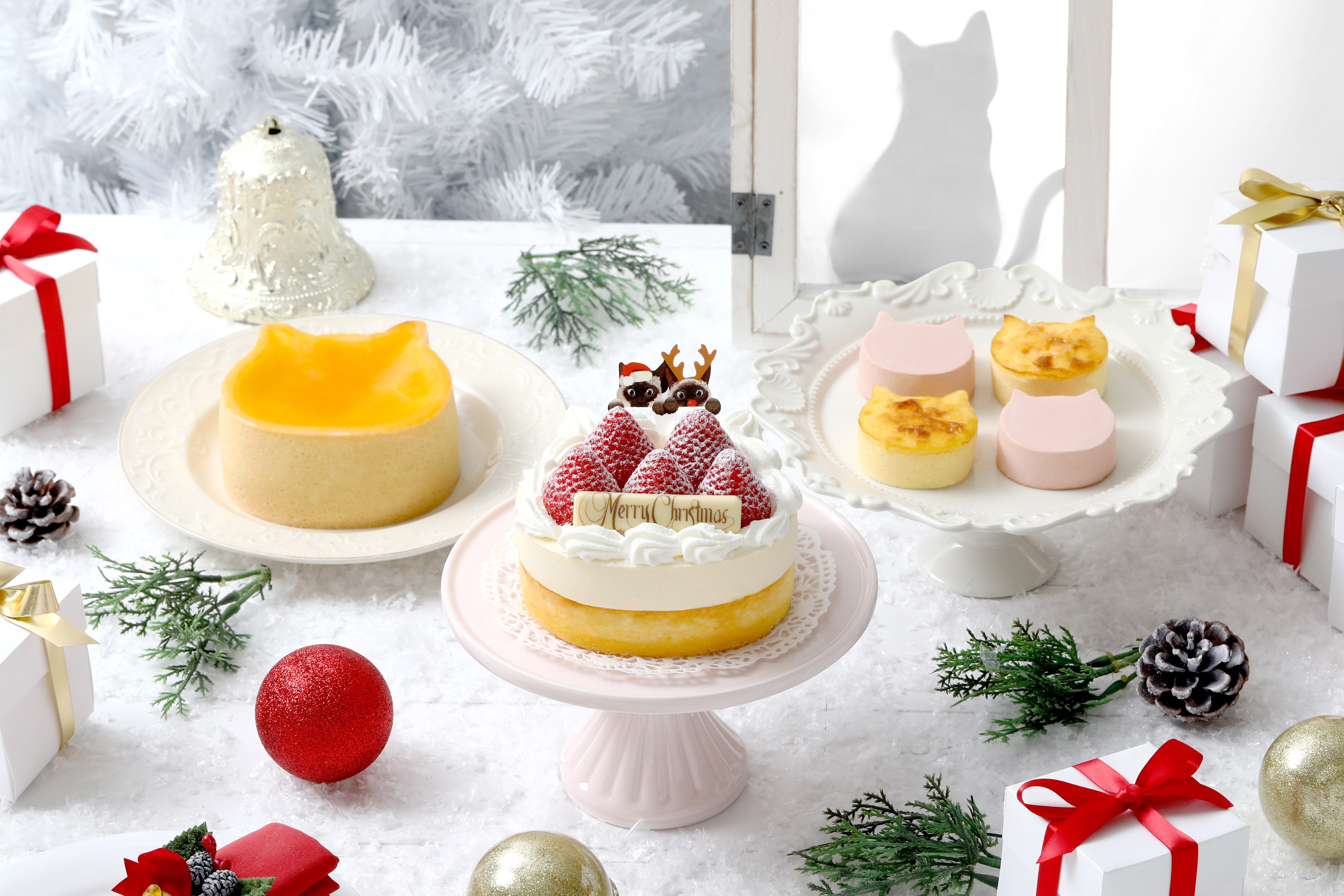 【ねこねこチーズケーキのクリスマスケーキ2021】ねこの形の本格チーズケーキ専門店が11月よりクリスマスケーキをご予約開始！のサブ画像1