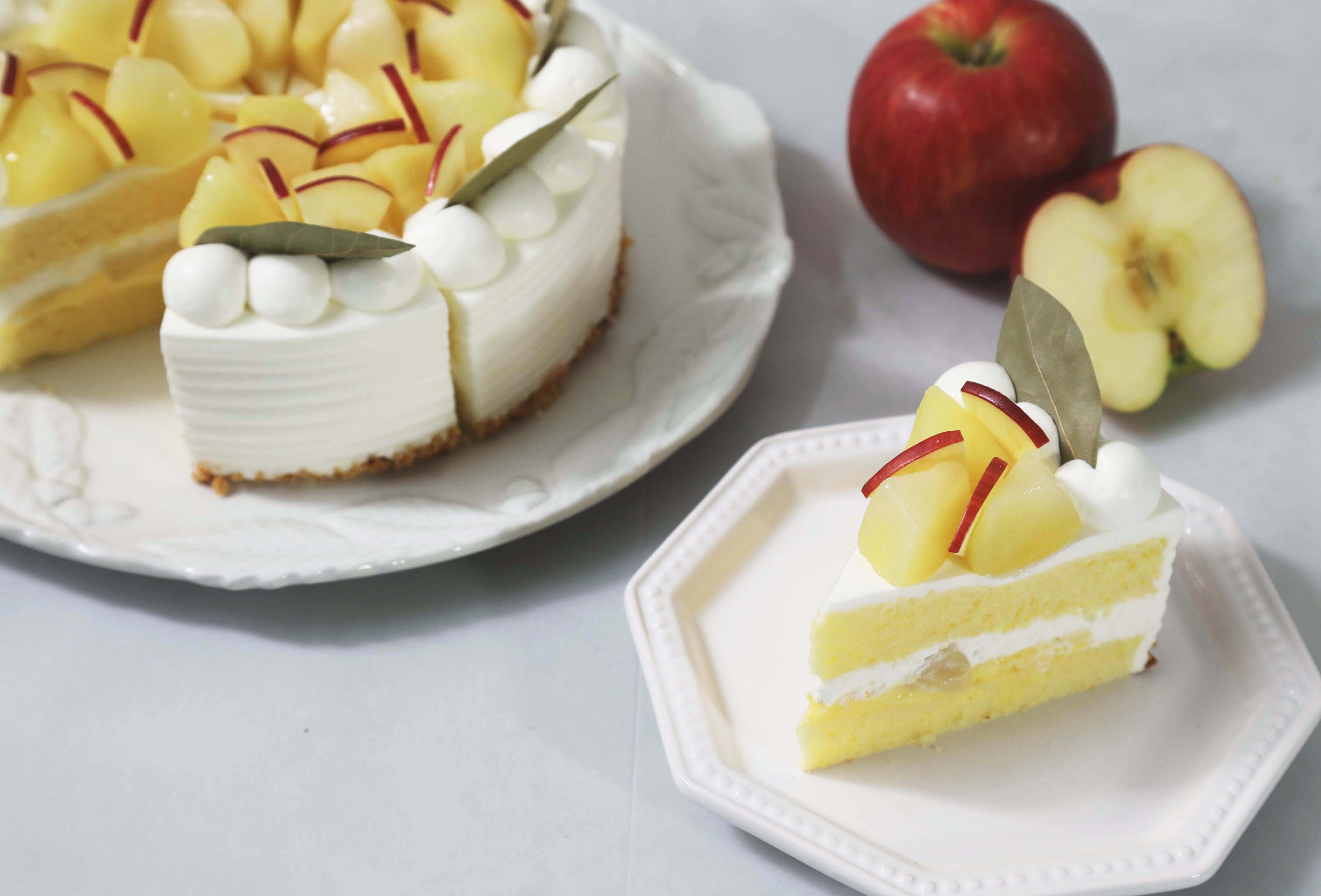 【2021年初登場！りんごを使ったケーキ】「PÂTISSERIE PINÉDE（パティスリーピネード）」より、「季節のショートケーキ りんご」を発売のサブ画像1