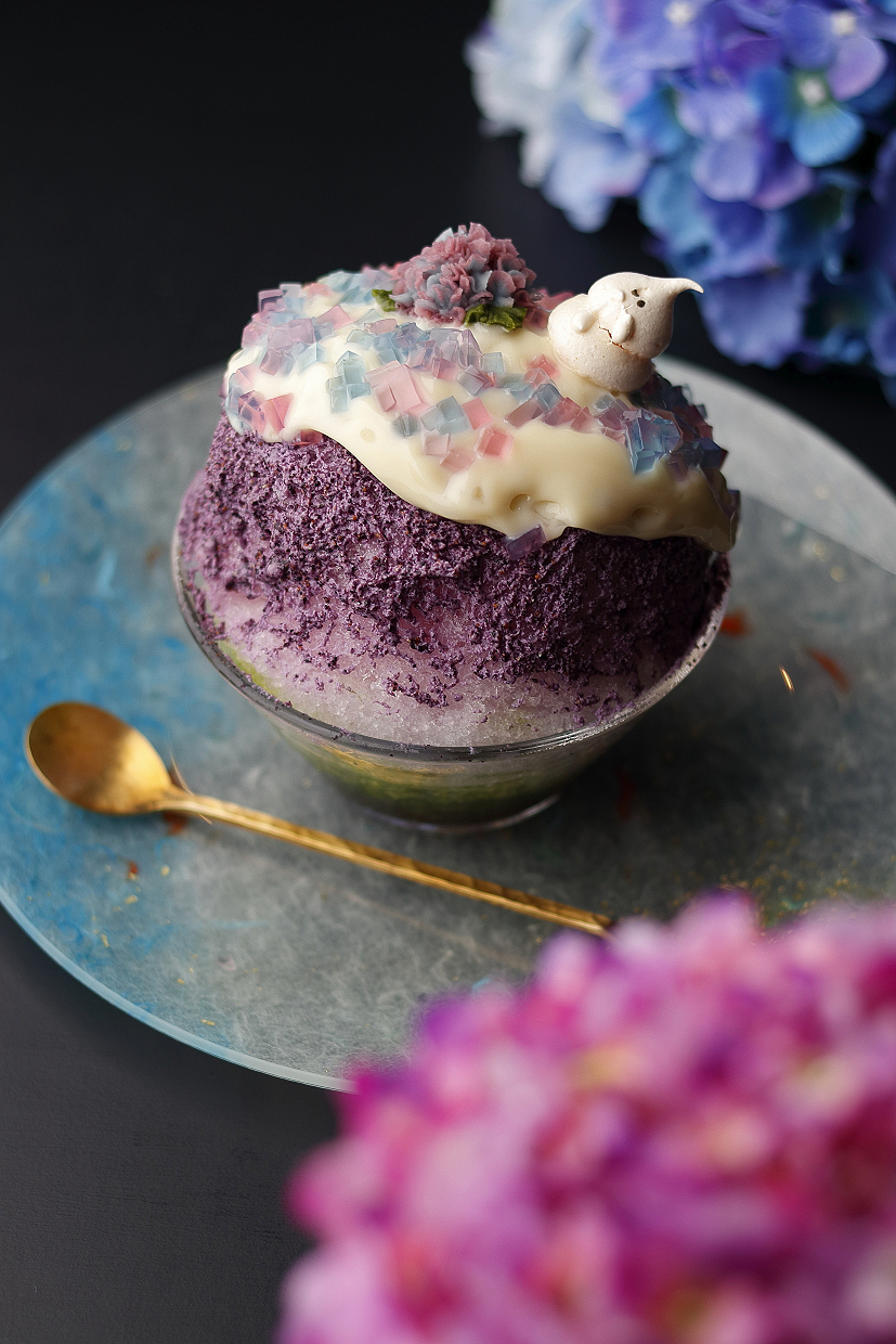 梅雨の季節に楽しみたい、食べる紫陽花。かき氷『紫陽花氷』を6月8日～19日期間限定で販売。のサブ画像2