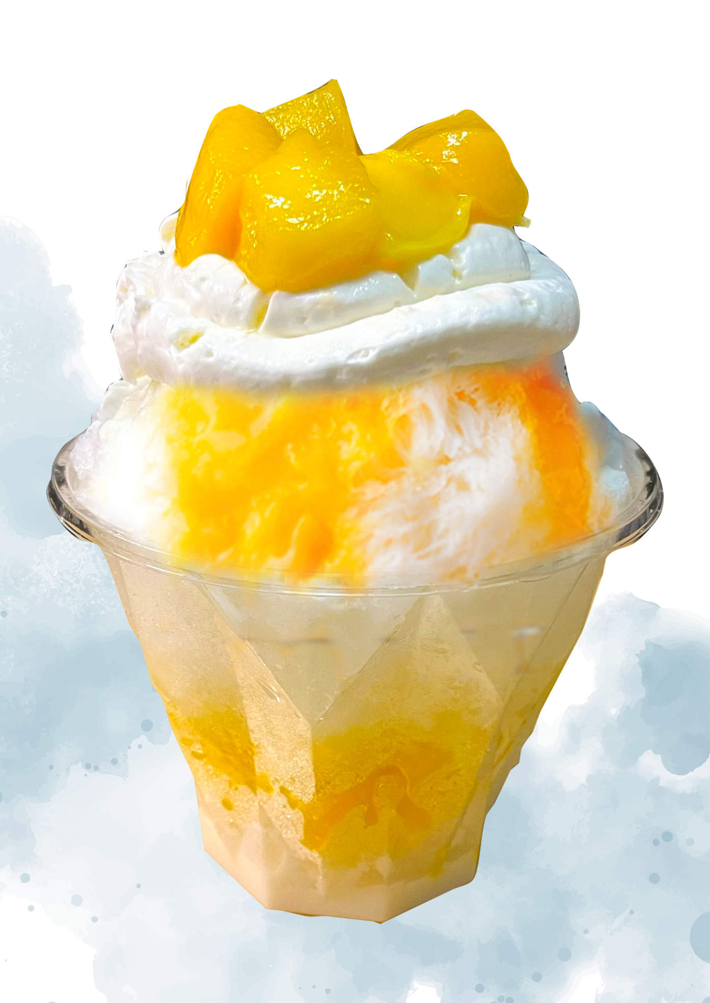 かき氷専門店『しろいくも梅田』より夏の食べ歩きにピッタリな〝かき氷〟が新登場！のサブ画像1_《テイクアウト》 ももとマンゴーのヨーグルト¥750