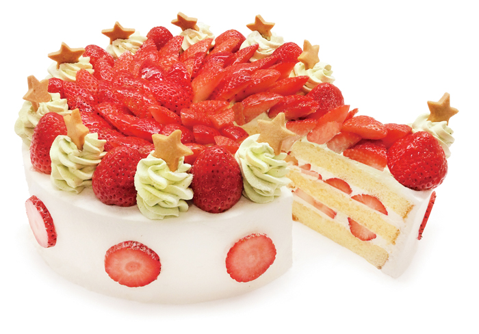 カフェコムサのクリスマスフェア！この時期だけの特別なデザインのケーキとパフェを展開のサブ画像1_いちごのショートケーキ