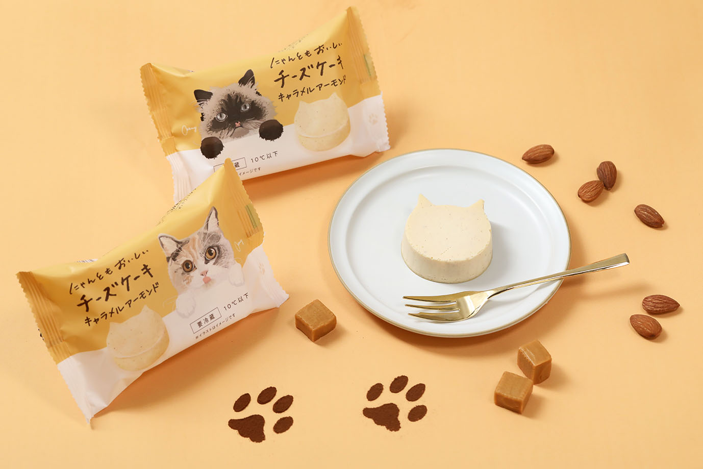 ～猫専門イラストレーターCoony（クーニー）さん描き下ろしデザイン～『にゃんともおいしいチーズケーキ　キャラメルアーモンド』のサブ画像3